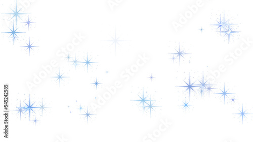 Snowflakes on blue stars with watercolor & free white background