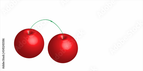cherry illustration. Isolated on a white background.cherry - fresh fruit, natural berry.
