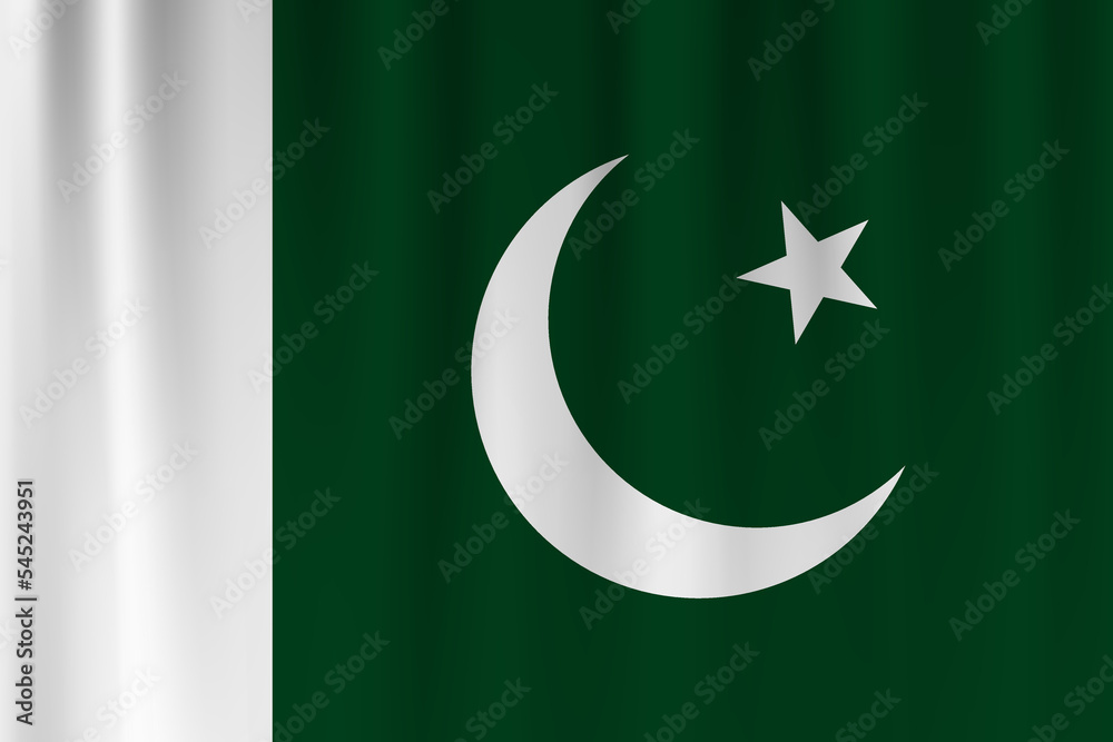 Vector flag of Pakistan. Pakistan waving flag background. Vector flag of Pakistan. Pakistan waving flag background.