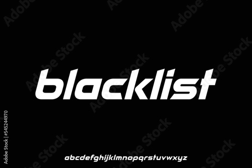 Bold modern futuristic display font vector in slant style