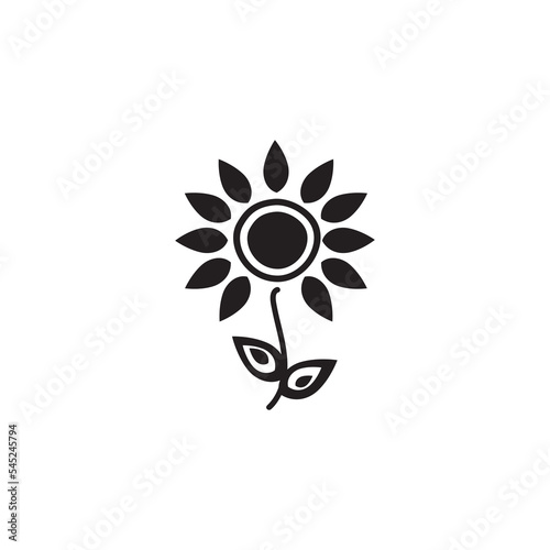 Sunflower icon flat design illustration
