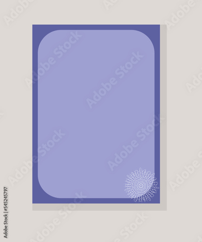 Page notebook colorful sketchbook purple, lilac vector illustration spiderweb or snowflake cover