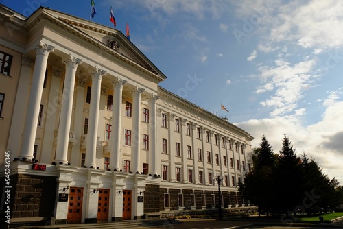 Exteior facade of Administratsiya Goroda Khabarovska
building in Khabarovsk, Russia photo