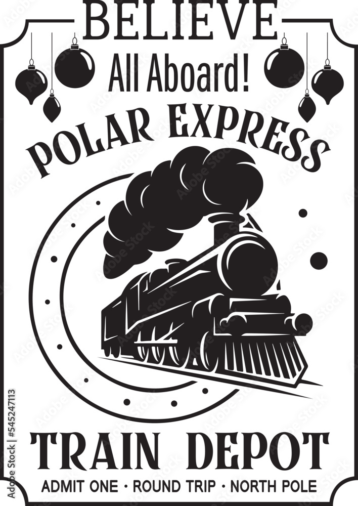 Polar Express Ticket Svg Stock Vector Adobe Stock