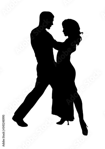 silhouette of a dancing couple  ballroom dancing