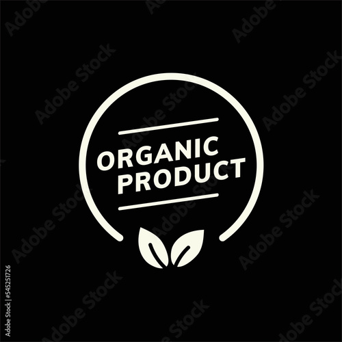 Logo in a circle shape with an editable text reading organic product