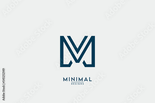 Abstract Letter MV Logo Design Template Vector.