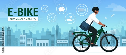 Man riding an electric bike