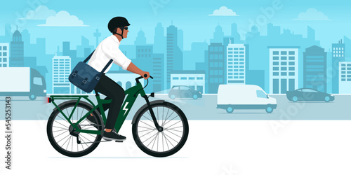 Man riding an electric bike