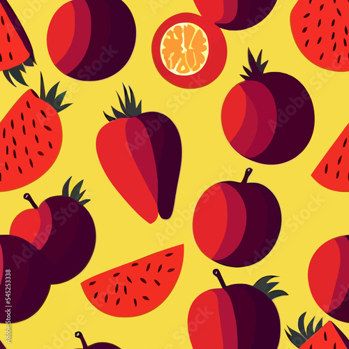 Seamless fruity background pattern
