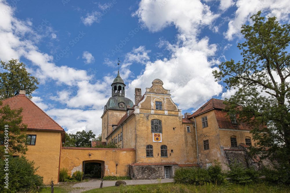 Lielstraupe medieval castle in the village of Straupe in Vidzeme