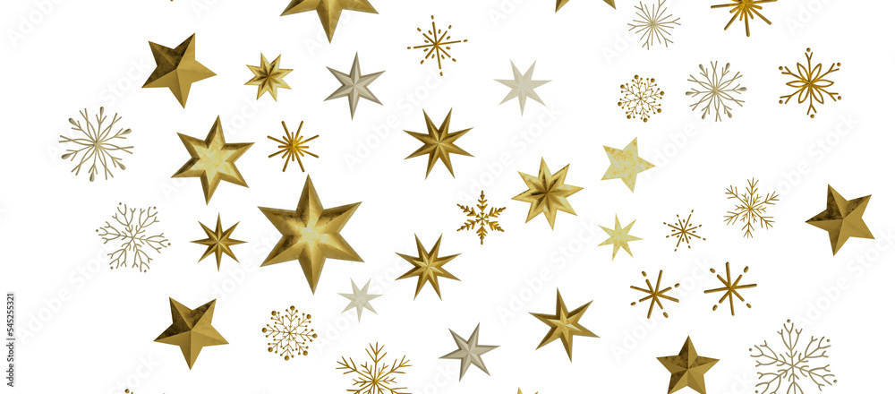 A gray whirlwind of golden snowflakes and stars. New A gray whirlwind of golden snowflakes and stars. New