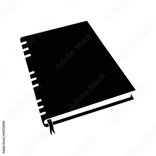 Education diary spiral notebook icon | Black Vector illustration |