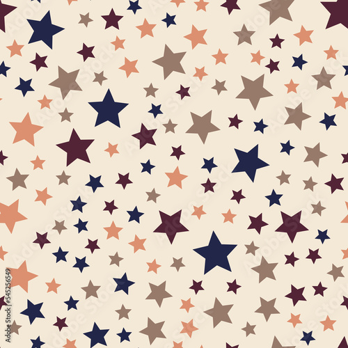 Retro star seamless vector pattern. Abstract background