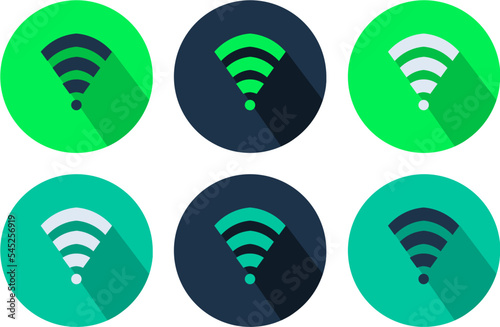 Set of social media and multi media icon with different colors