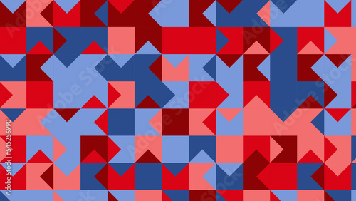 red  pink and blue geometric pattern  wallpaper for fabric  tile and tablecloth