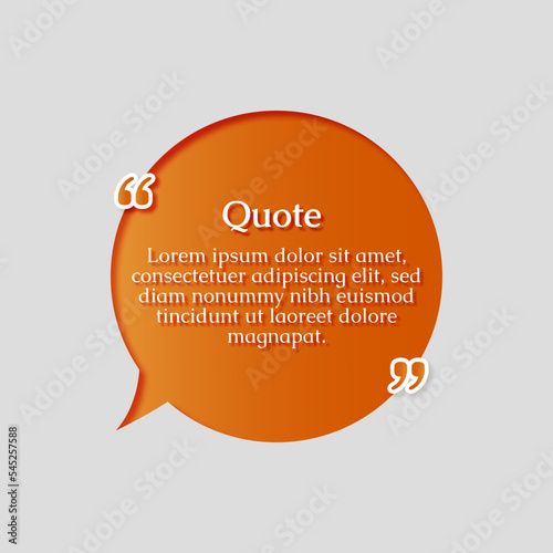 Flat Speech Bubble for Quote Text, Geometric Circle Shape Text Box Frames. Vector Banner Template