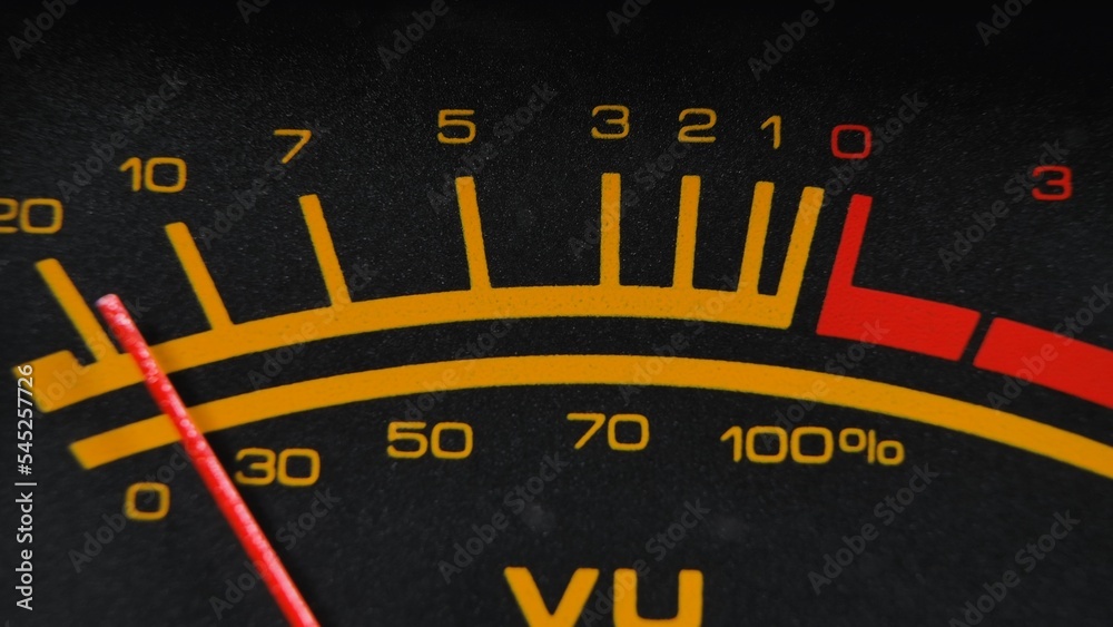 Analog VU meters on classic hifi reel to reel tape recorder