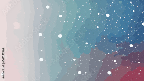 Wintry christmas design elements with snowflakes in different colours.Blurred wintry mix with falling snow on background for use as a texture.Crystal snowflake and circle elements vector graphics. 