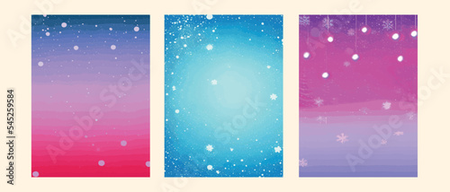 Wintry christmas design elements with snowflakes in different colours.Blurred wintry mix with falling snow on background for use as a texture.Crystal snowflake and circle elements vector graphics. 