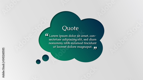 Speech Bubbles for Quote Text, Flat Modern Abstract Thinking Geometric Cloud Shape Banner Template