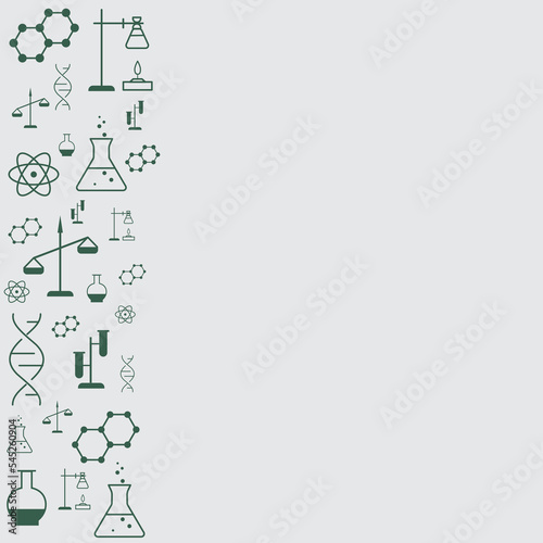 Chemistry Background with Icons. Vector illustration.