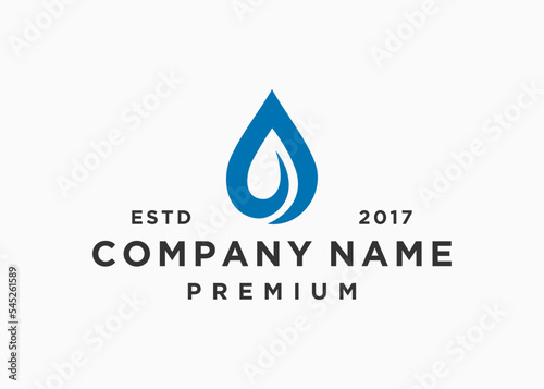 letter a with water drop logo design vector illustration template
