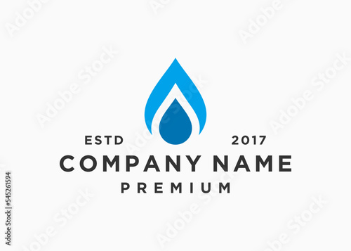 letter a with water drop logo design vector illustration template