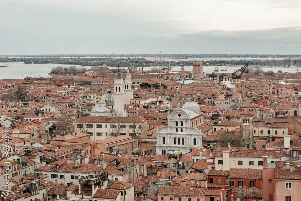 Aerial view of the sestiere Castello in Venice, Italy