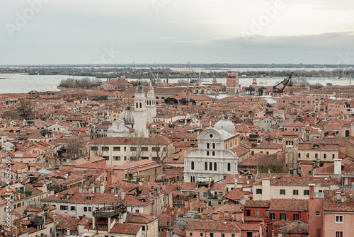 Fototapeta Naklejka Na Ścianę i Meble -  Aerial view of the sestiere Castello in Venice, Italy