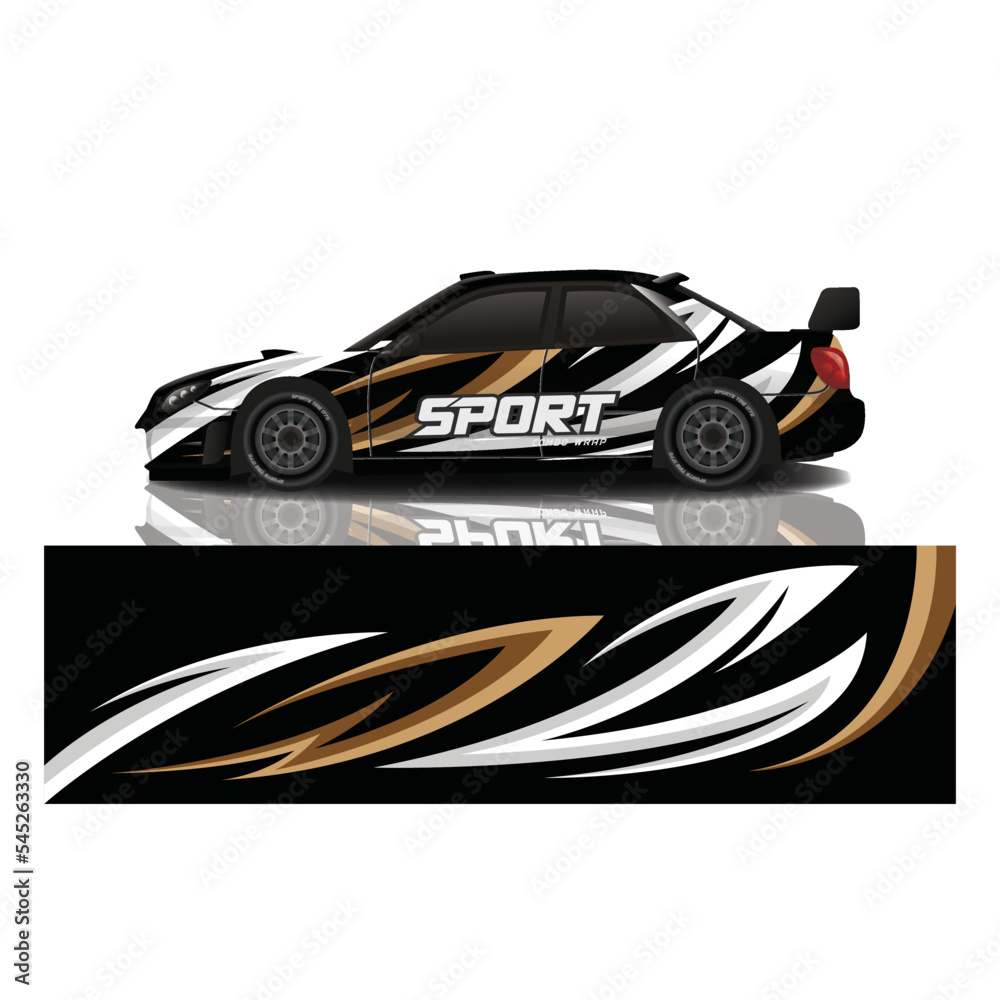 Car decal wrap design vector