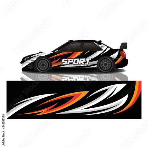 Car decal wrap design vector