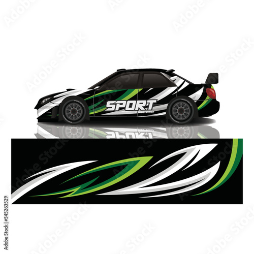 Car decal wrap design vector