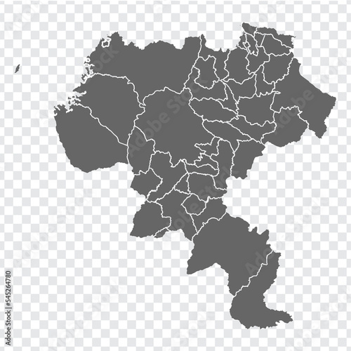 Blank map Cauca  Department of Colombia. High quality map Cauca with municipalities on transparent background for your web site design, logo, app, UI. Colombia.  EPS10.