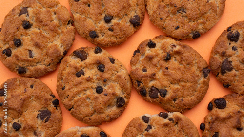 top view of chocolate chip cookies