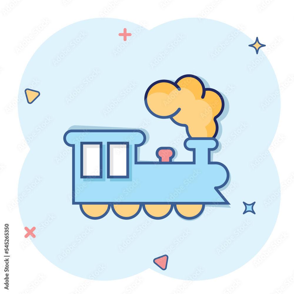 Metro icon in comic style. Train subway cartoon vector illustration on white isolated background. Railroad cargo splash effect business concept. Metro icon in comic style. Train subway cartoon vector illustration on white isolated background. Railroad cargo splash effect business concept.