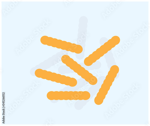 Bacteria Streptococcus thermophilus logo design. Probiotics, Microbiota.Bifidobacterium. Bacteriology. Gastrointestinal health vector design and illustration.
