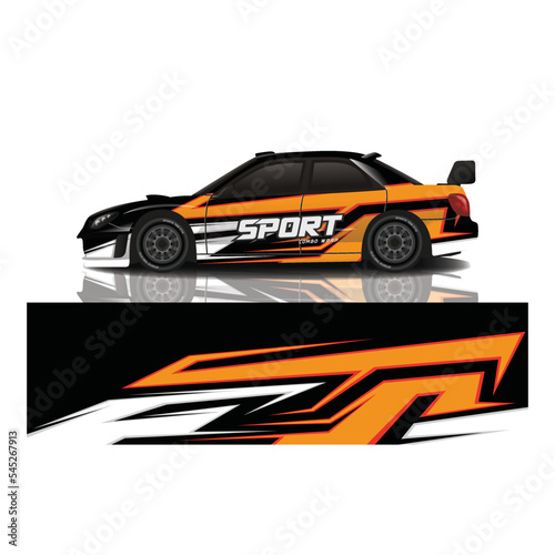 Car decal wrap design vector