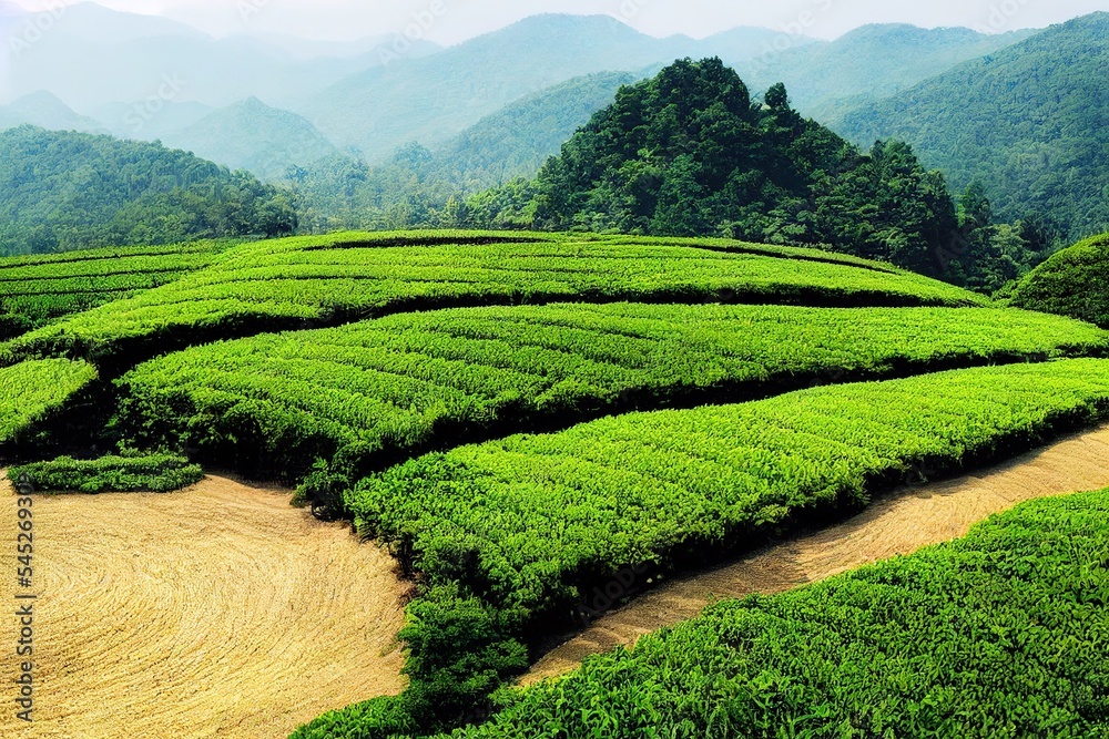 Green tea plantation in South Korea