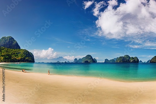 panoramic beautiful beach scenery El nido,palawan