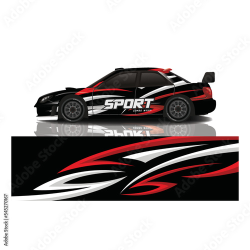 Car decal wrap design vector