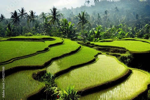 Rice fields near Ubud in Bali photo