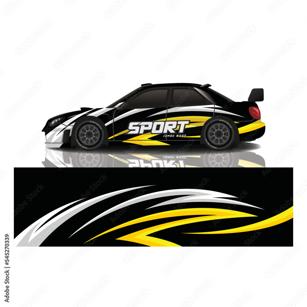 Car decal wrap design vector