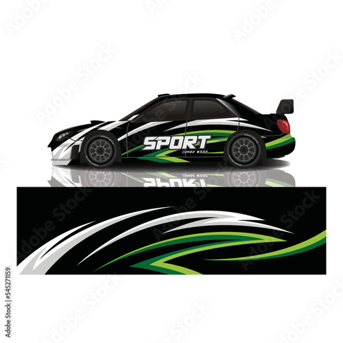 Car decal wrap design vector