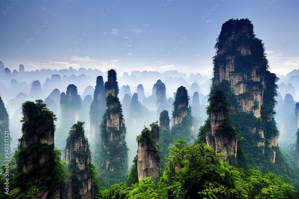 Zhangjiajie natural scenery in China