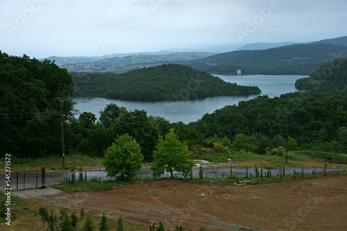 Gökçe Dam Lake, located in Yalova, Turkey, is an important tourist area with its nature and silence. photo