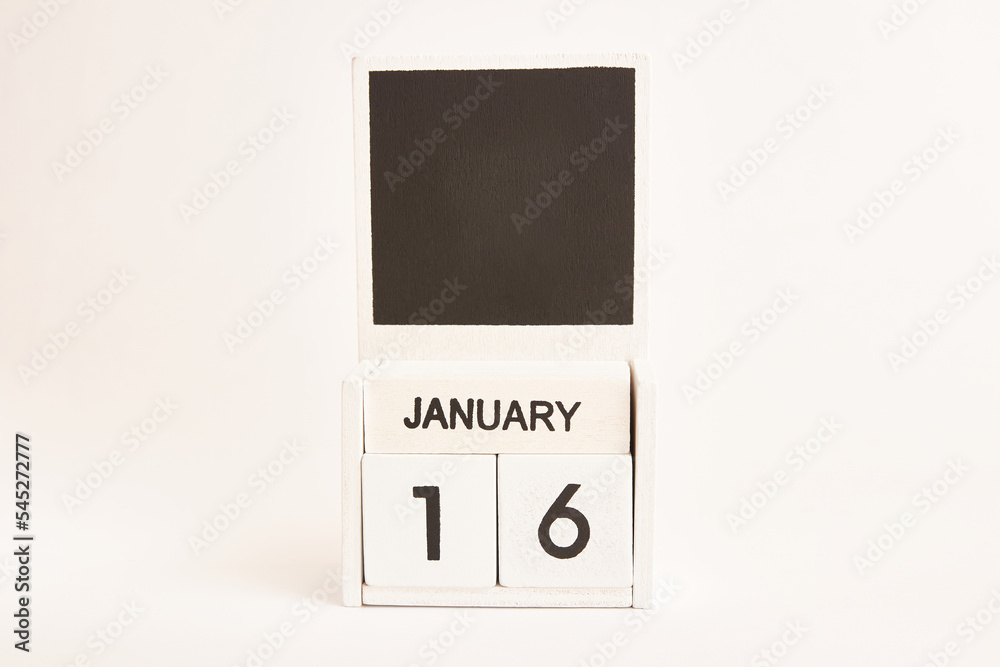 Calendar with the date January 16 and a place for designers. Illustration for an event of a certain date. Calendar with the date January 16 and a place for designers. Illustration for an event of a certain date.