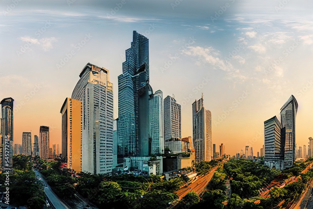 Bangkok City 360 panorama, Nana and Sukhumvit Road