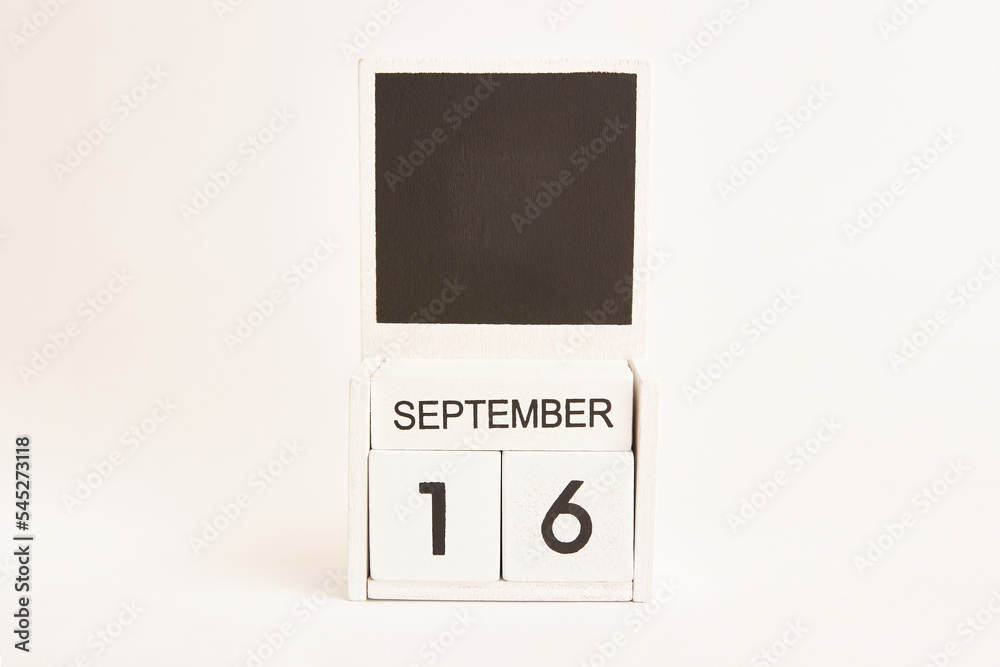Calendar with the date September 16 and a place for designers. Illustration for an event of a certain date. Calendar with the date September 16 and a place for designers. Illustration for an event of a certain date.