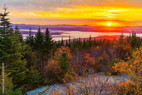 Levée du soleil Mont-Hereford, Québec